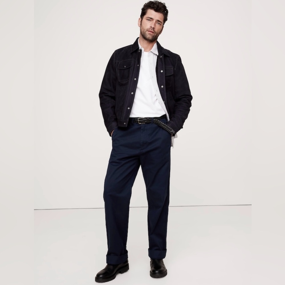 Banana Republic (34x32) Men’s Relaxed Tapered Fit Pant Navy